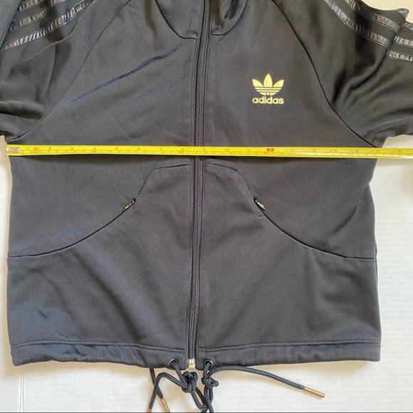 Adidas trefoil women’s full zip high neck track jacket satin 3 stripes - small - Picture 12 of 15
